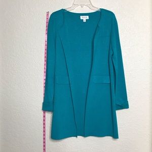 Turquoise mid length COATIGAN Jacket